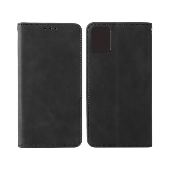 Leather Flip Cover with Internal Pocket for ZTE A31 Black